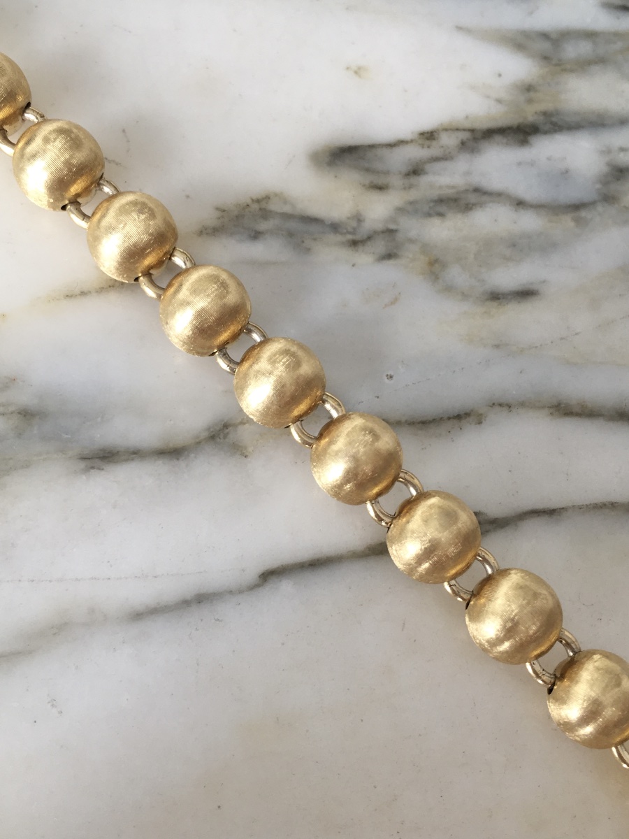 18k Yellow Gold Beads Bracelet-photo-3