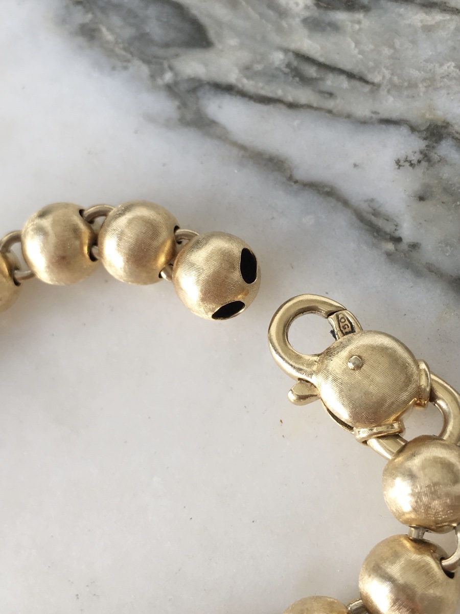 18k Yellow Gold Beads Bracelet-photo-1