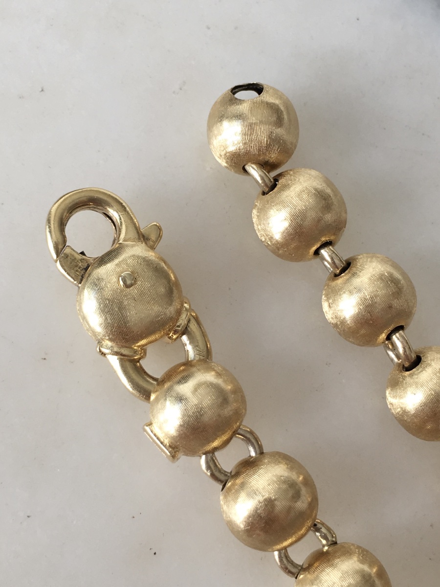 18k Yellow Gold Beads Bracelet-photo-3