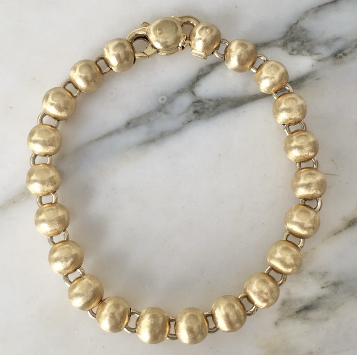 18k Yellow Gold Beads Bracelet
