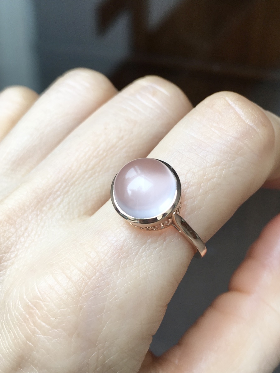18k Rose Gold Ring Set With A Rose Quartz -photo-7
