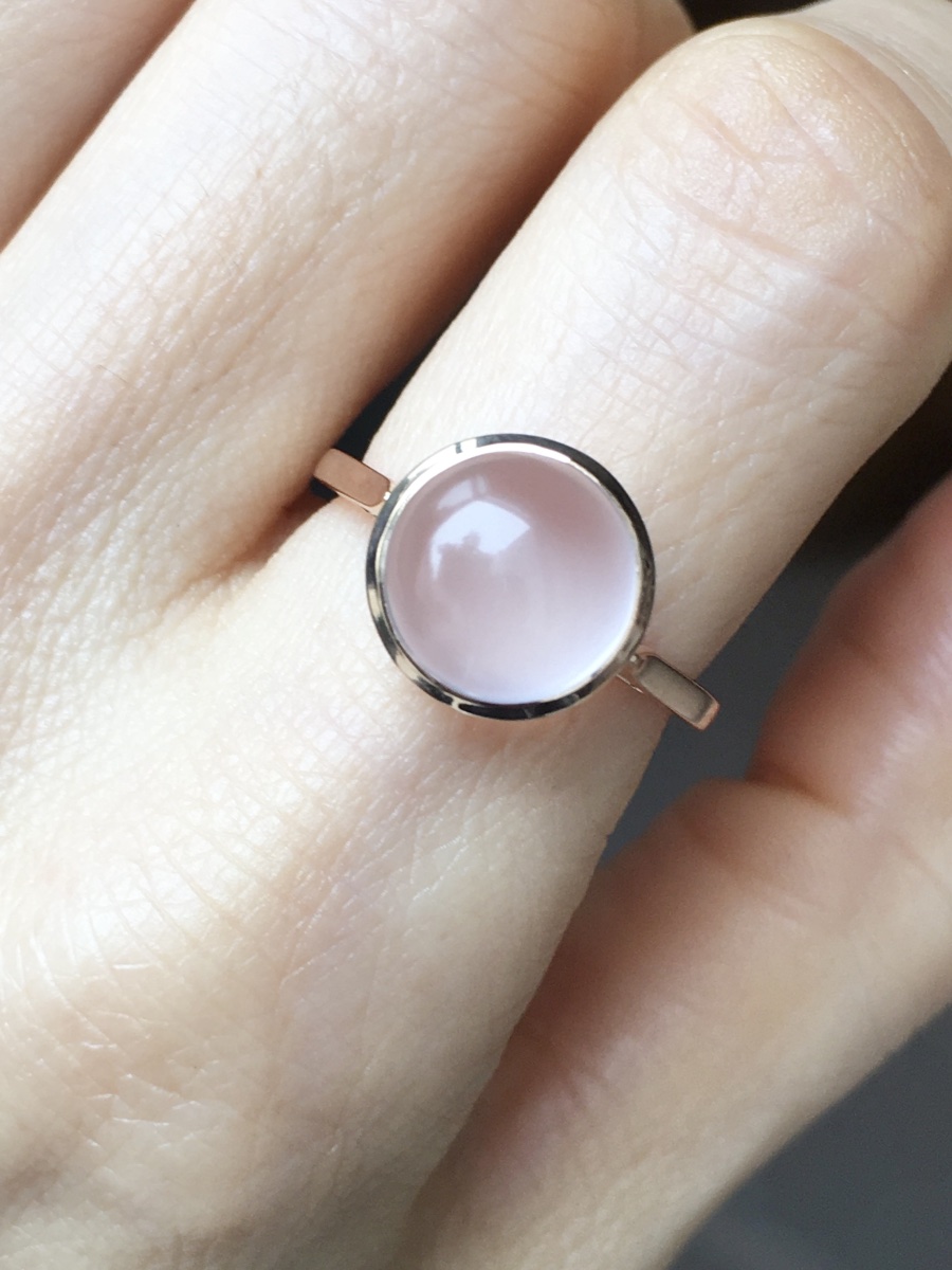 18k Rose Gold Ring Set With A Rose Quartz -photo-6