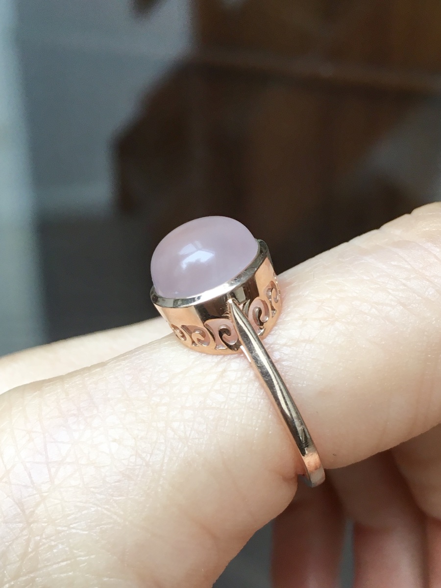 18k Rose Gold Ring Set With A Rose Quartz -photo-8
