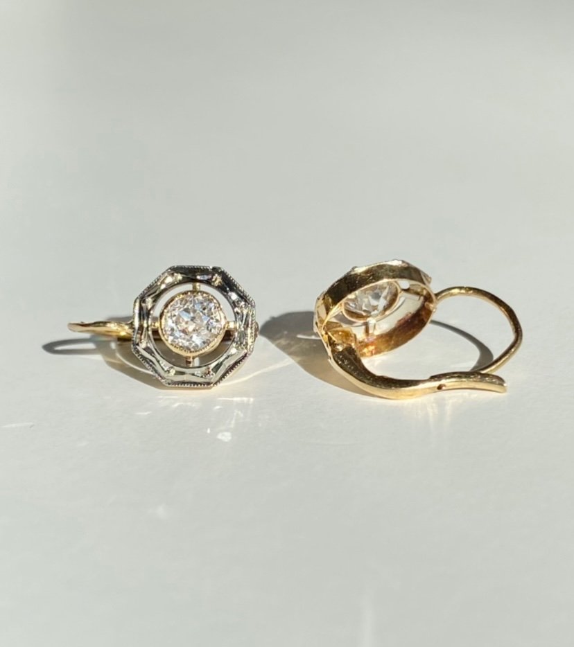Dormeuses Earrings In 18k Gold And Diamonds-photo-5