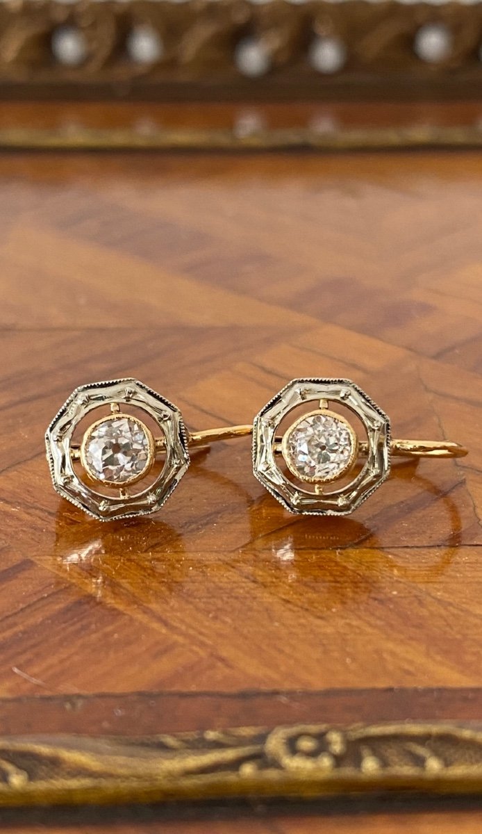Dormeuses Earrings In 18k Gold And Diamonds