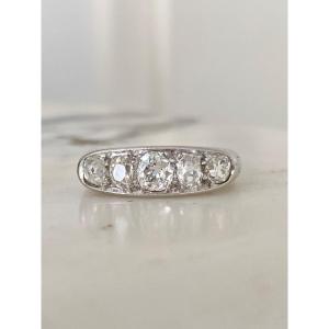 Art Deco Period Ring In Platinum And Diamonds