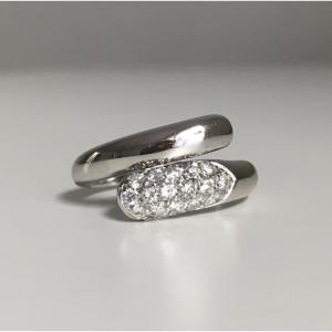 Bvlgari Astrea Model Ring In 18k White Gold And Diamonds 