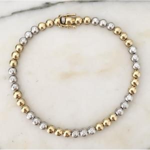 18k Yellow And White Gold Diamond Bracelet