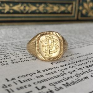 Bague Chevalière en or jaune 18K