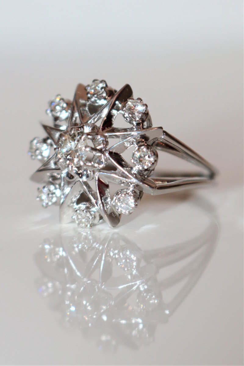 Bague &eacute;toile Or Gris Et Diamants-photo-1