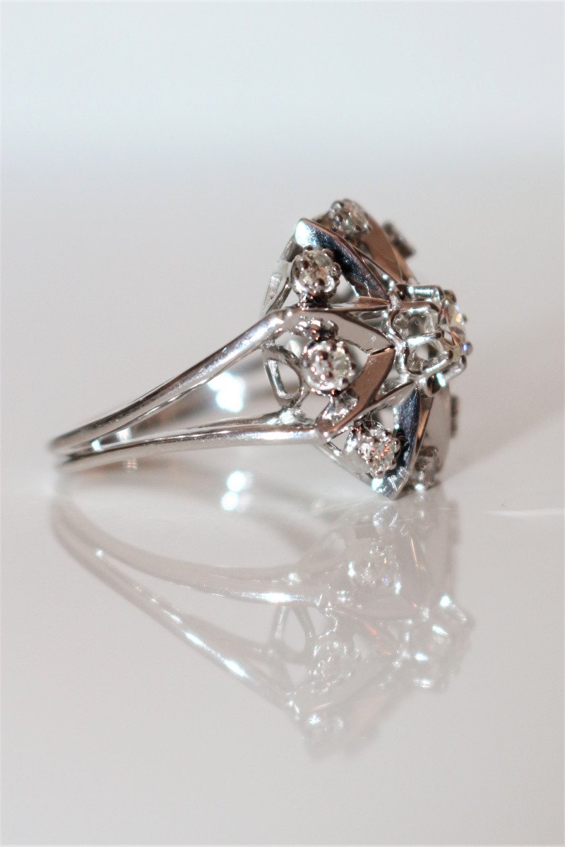 Bague &eacute;toile Or Gris Et Diamants-photo-2