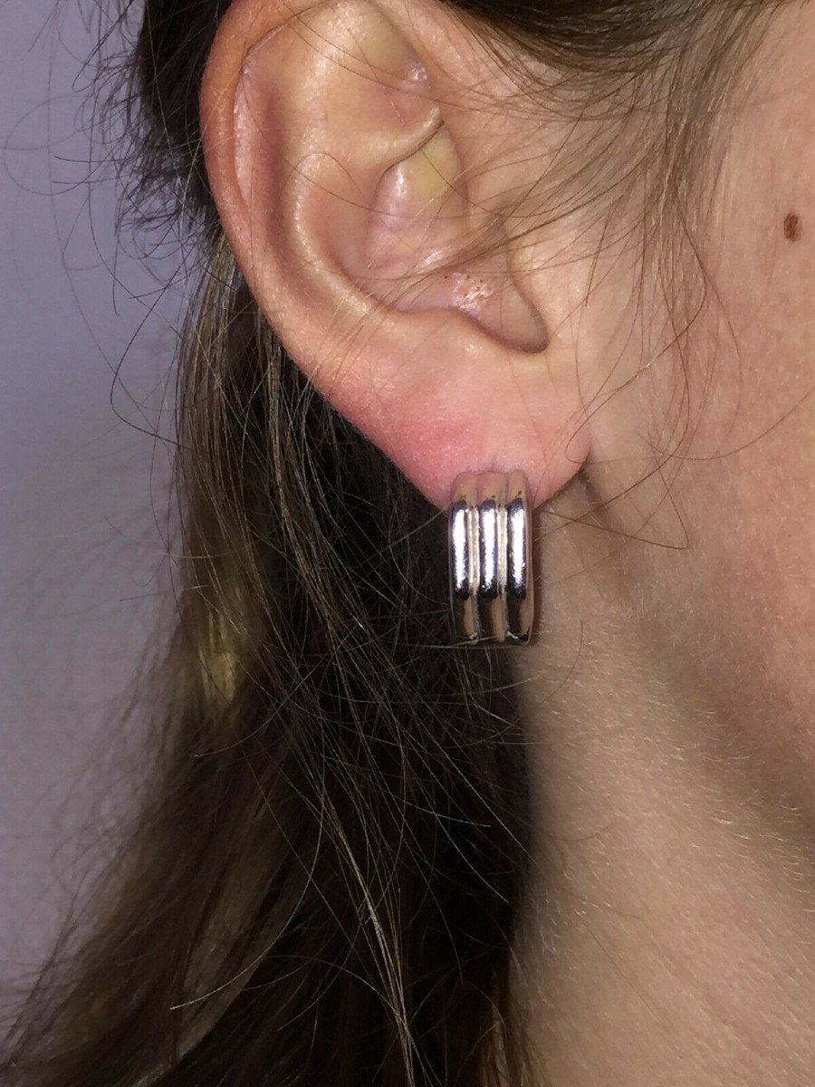Chimento Vintage Pierced Earrings In White Gold-photo-2