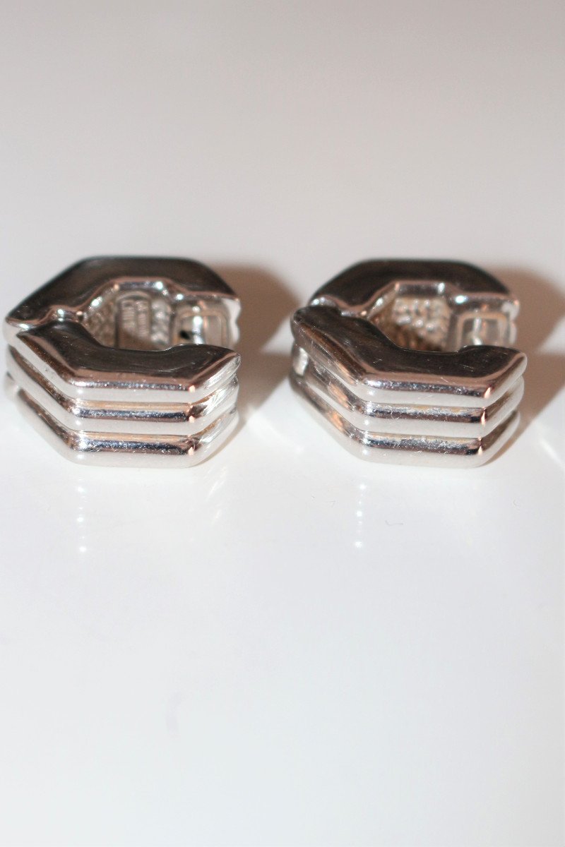 Chimento Vintage Pierced Earrings In White Gold-photo-3