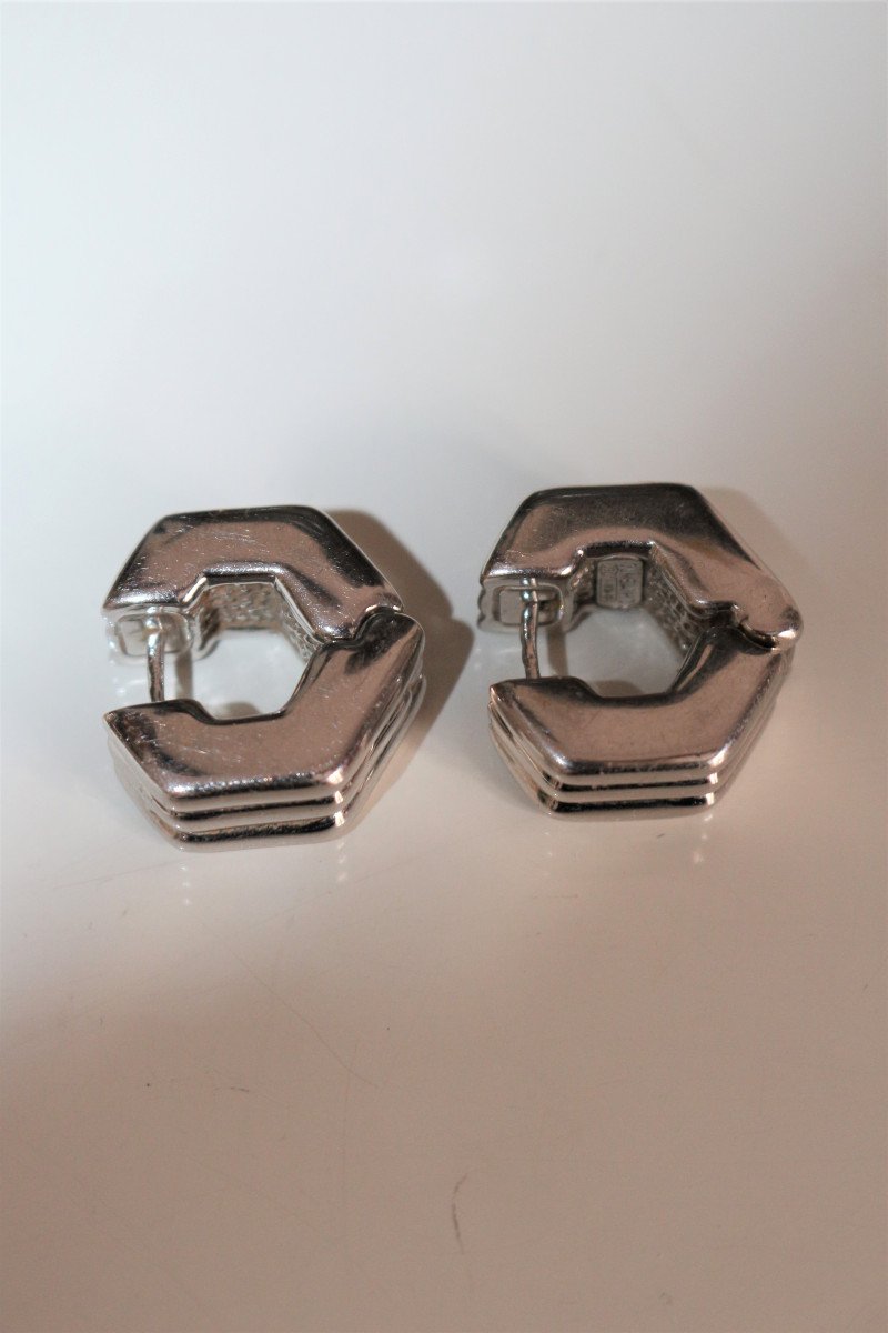 Chimento Vintage Pierced Earrings In White Gold-photo-4
