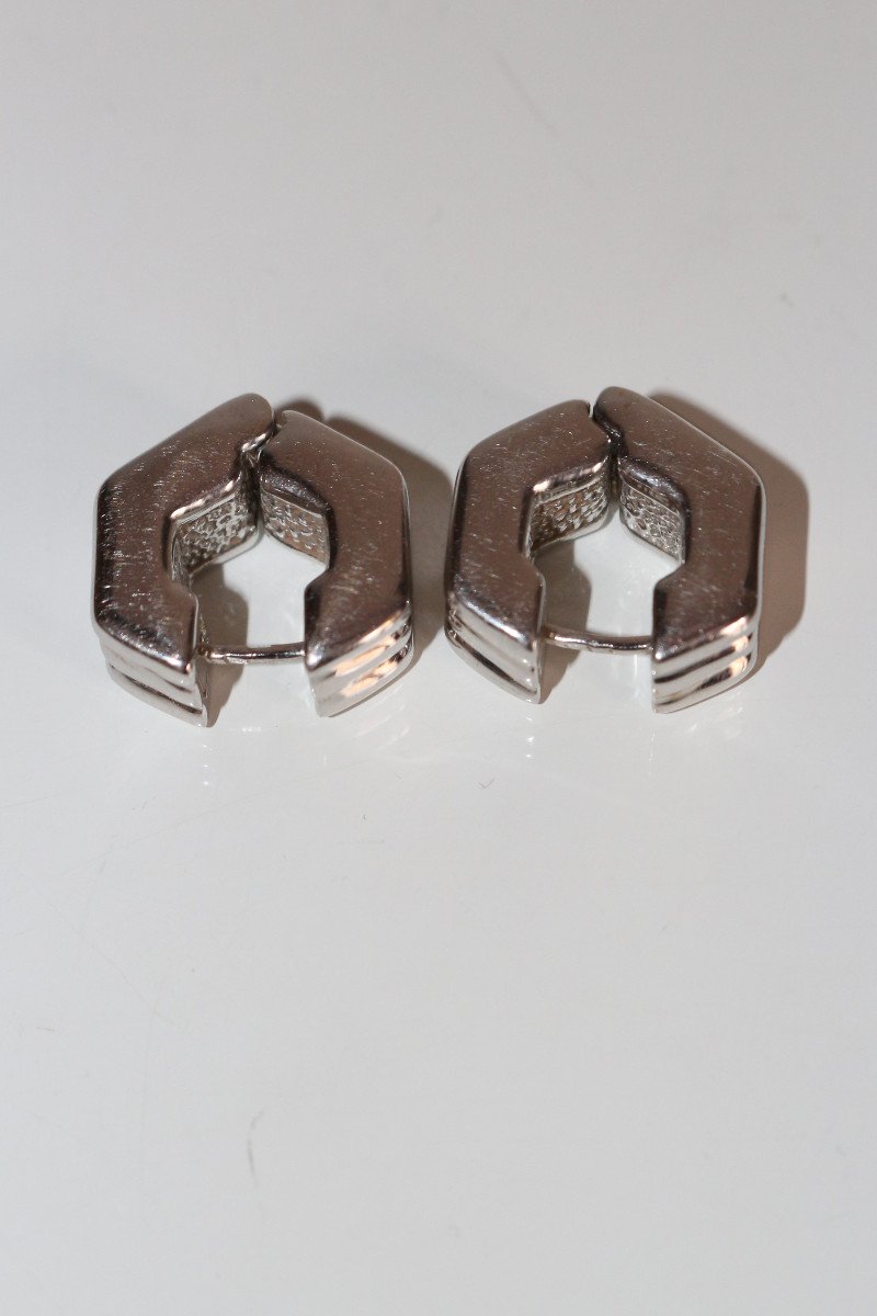 Chimento Vintage Pierced Earrings In White Gold-photo-5