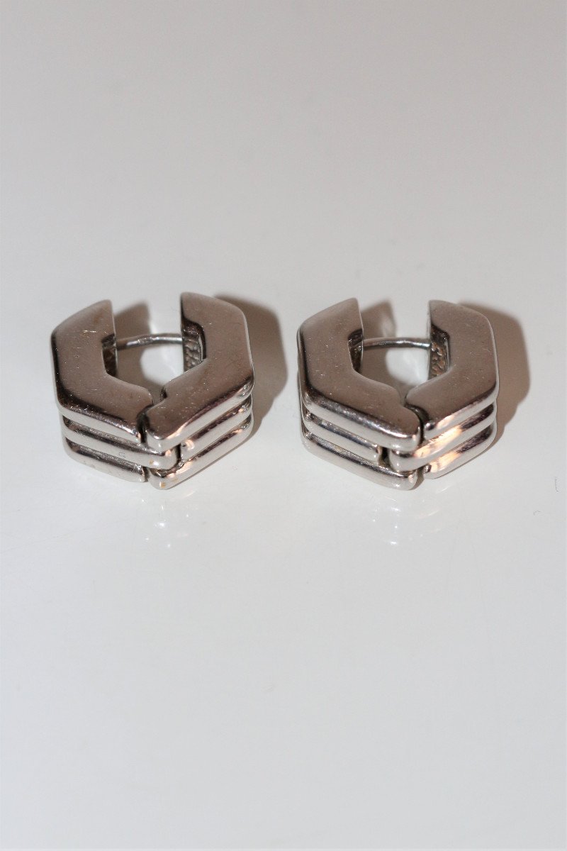 Chimento Vintage Pierced Earrings In White Gold-photo-8