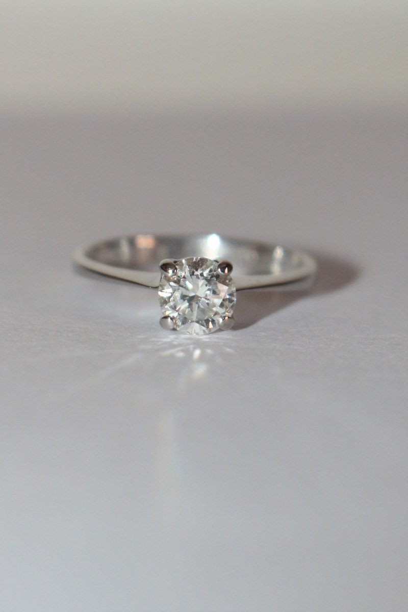 Solitaire Ring On White Gold -photo-4