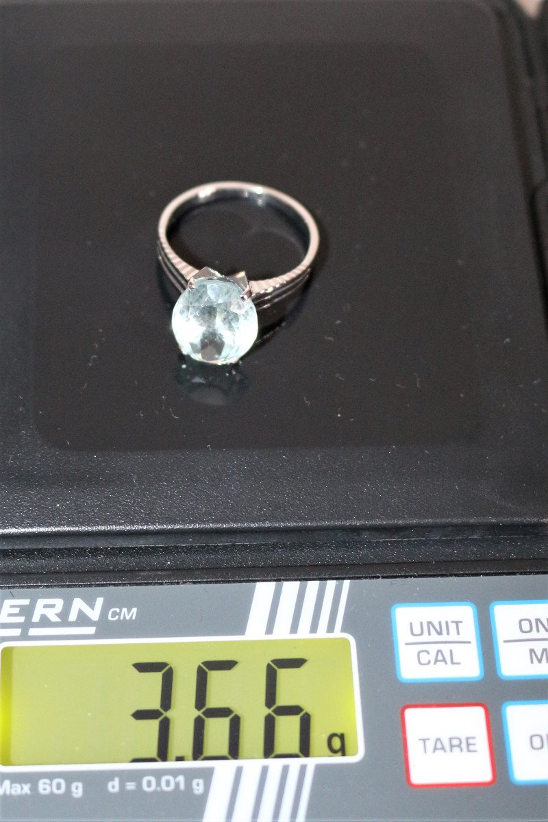 Bague Or Blanc Aigue-marine 4.66cts-photo-2