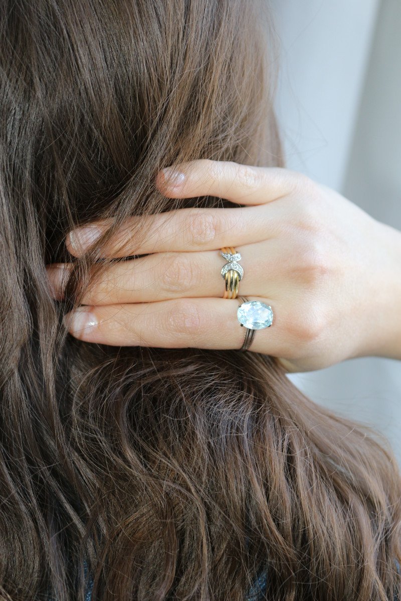 Bague Or Blanc Aigue-marine 4.66cts-photo-1
