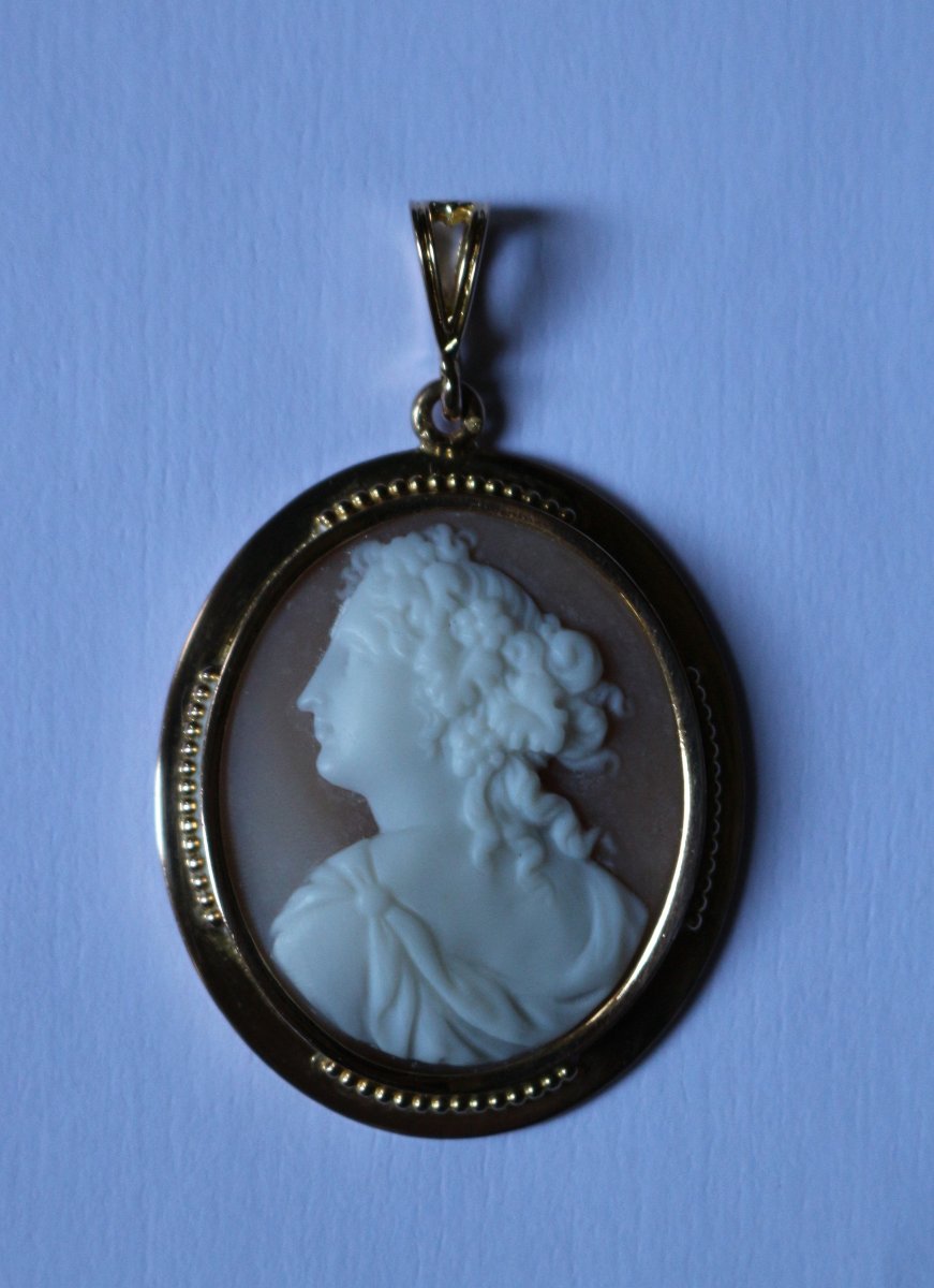 Pendentif camée ancien en or jaune-photo-1