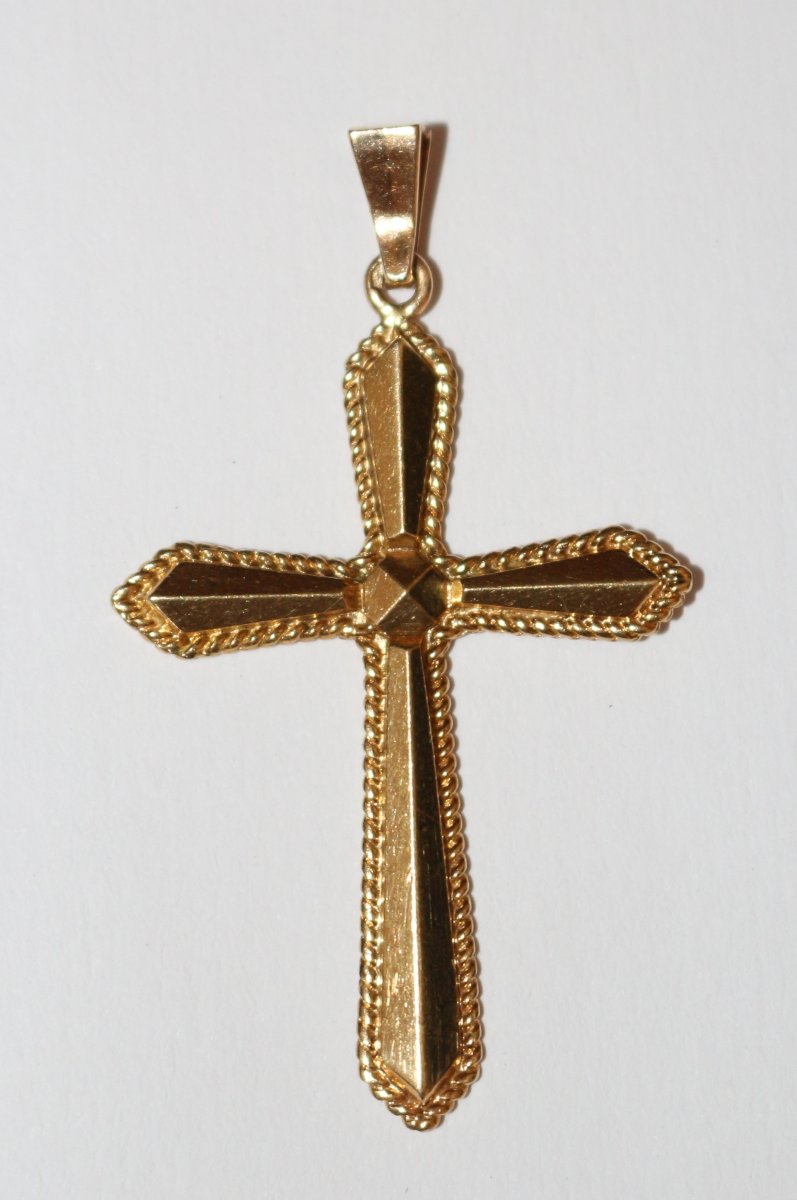 Yellow Gold Religious Cross-photo-4