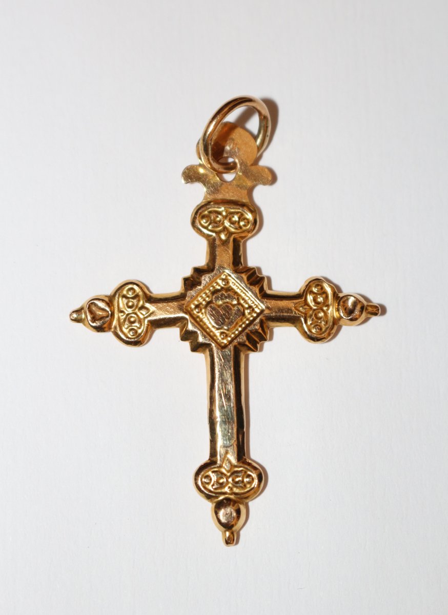 19th Century Yellow Gold Jeannette Cross-photo-2