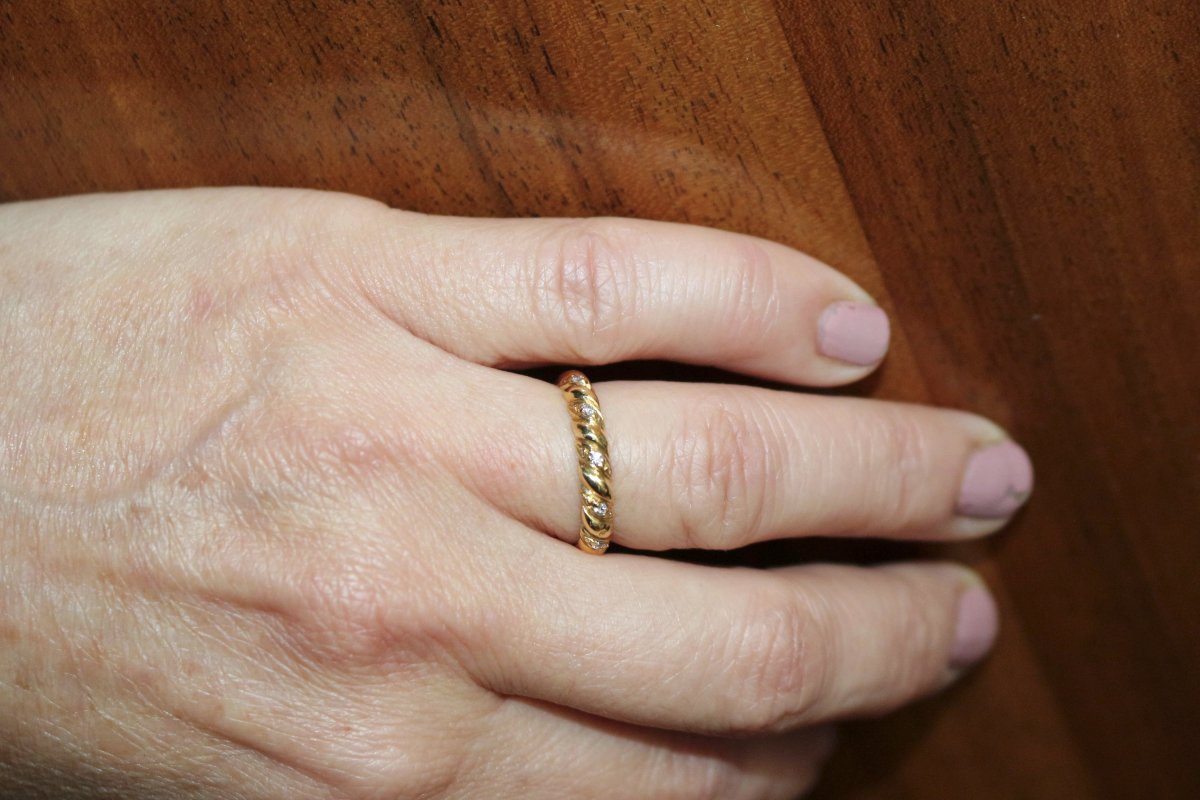 Yellow Gold Diamond Wedding Band-photo-4