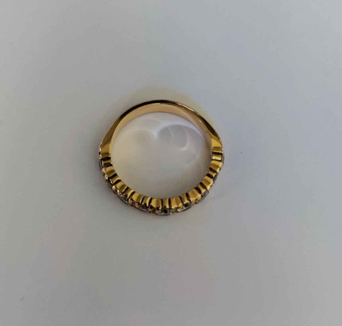 American Half-eternity Wedding Band In Yellow Gold-photo-2