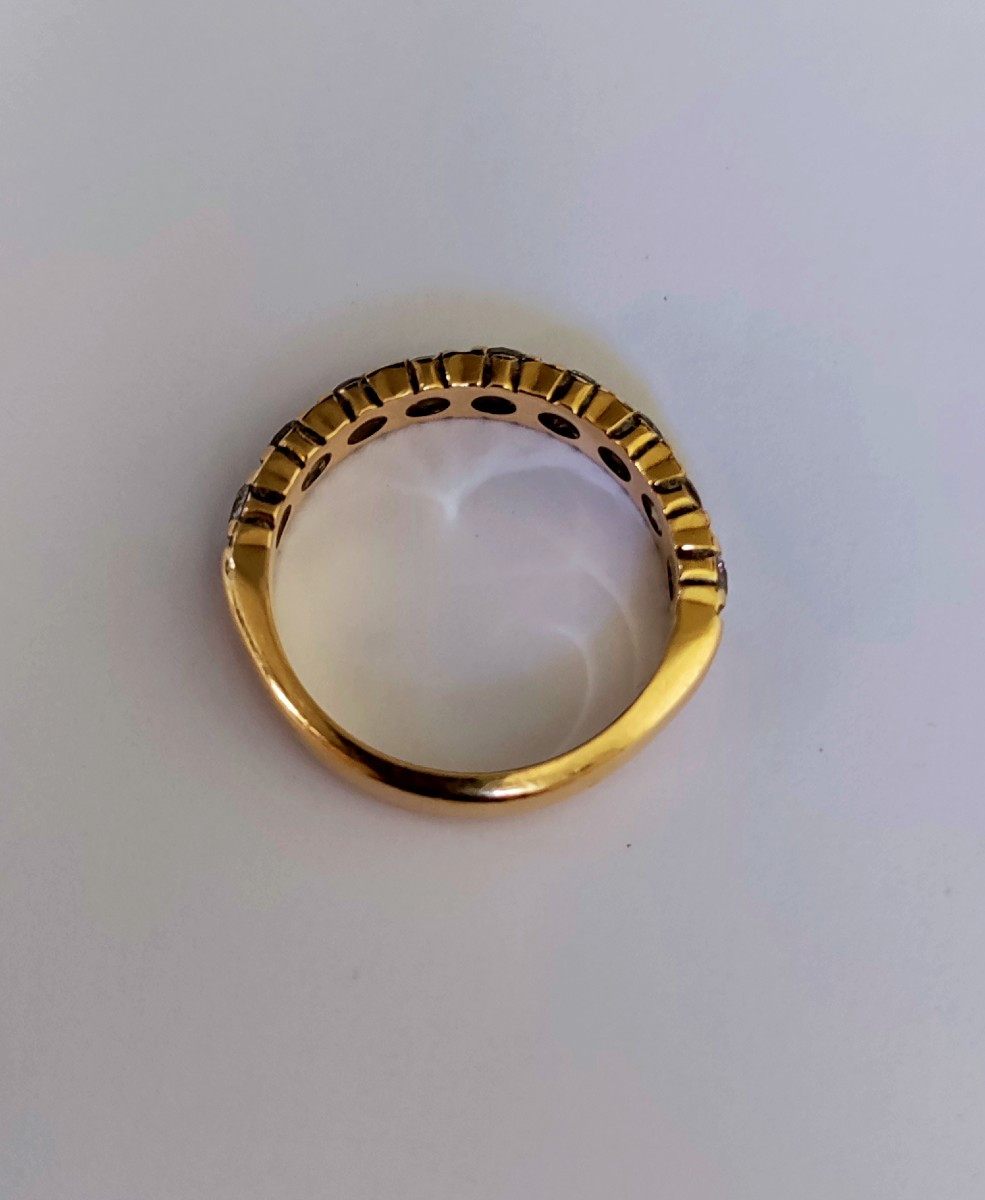 American Half-eternity Wedding Band In Yellow Gold-photo-3