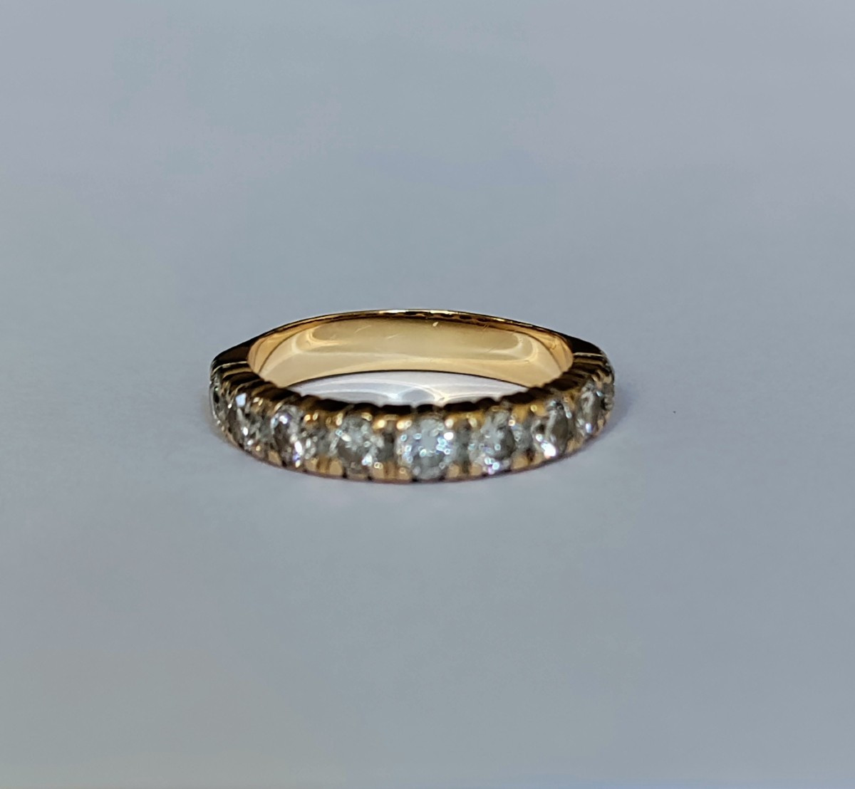 American Half-eternity Wedding Band In Yellow Gold-photo-4
