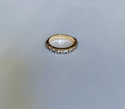 American Half-eternity Wedding Band In Yellow Gold-photo-3