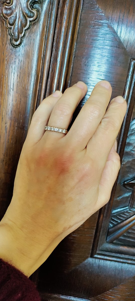 American Half-eternity Wedding Band In Yellow Gold-photo-6