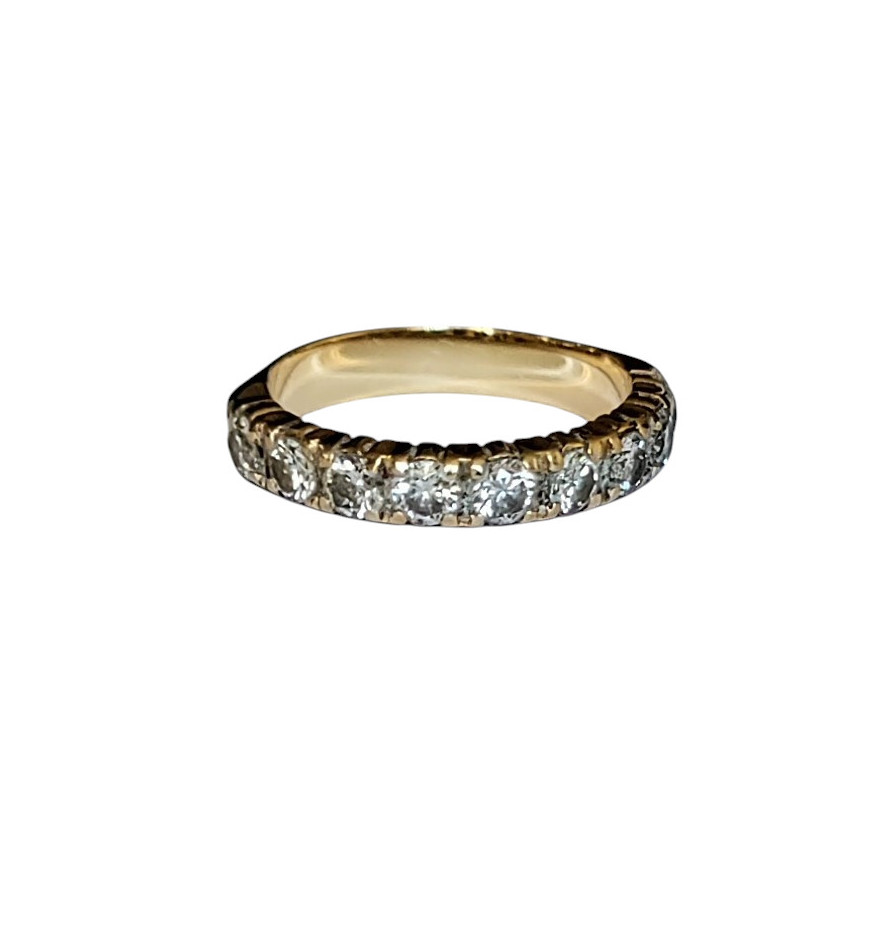 American Half-eternity Wedding Band In Yellow Gold