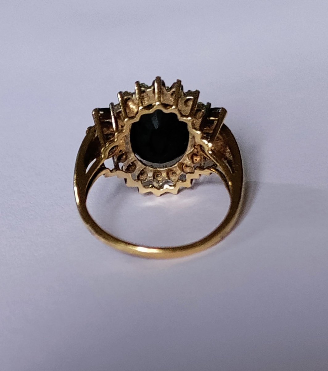 Dark Sapphire And Diamond Ring-photo-4