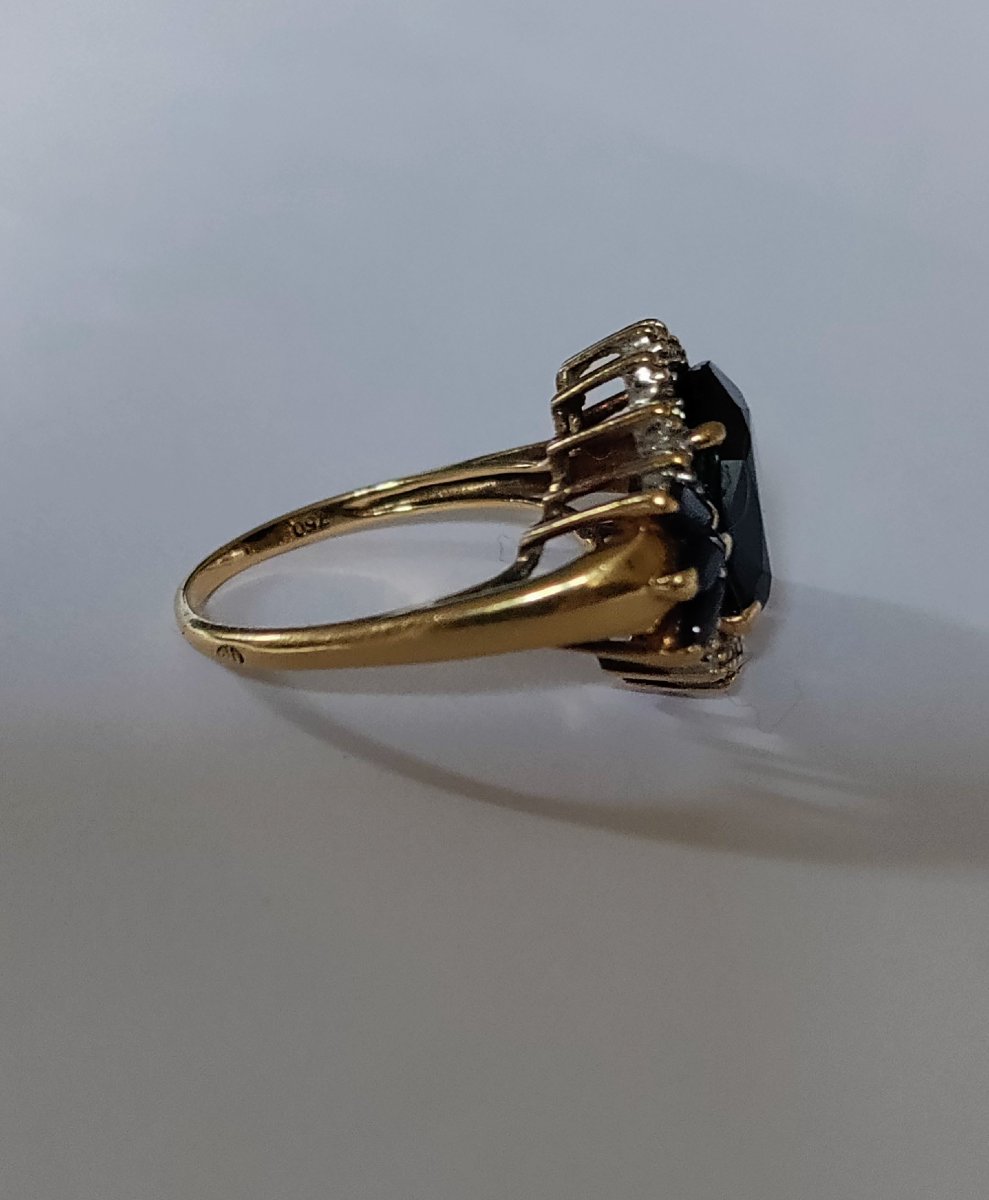 Dark Sapphire And Diamond Ring-photo-4