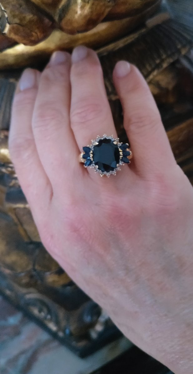 Dark Sapphire And Diamond Ring-photo-6
