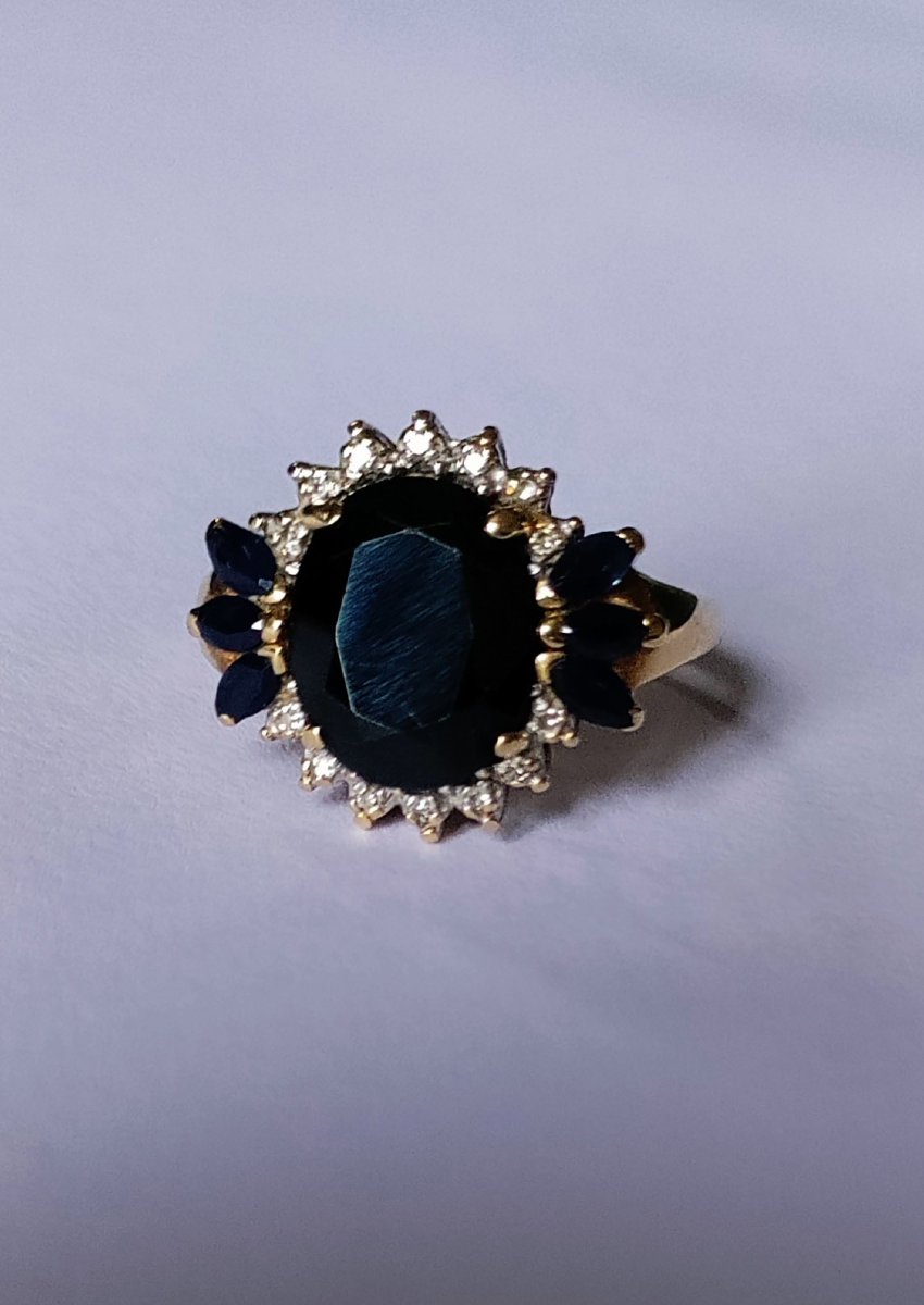 Dark Sapphire And Diamond Ring-photo-8