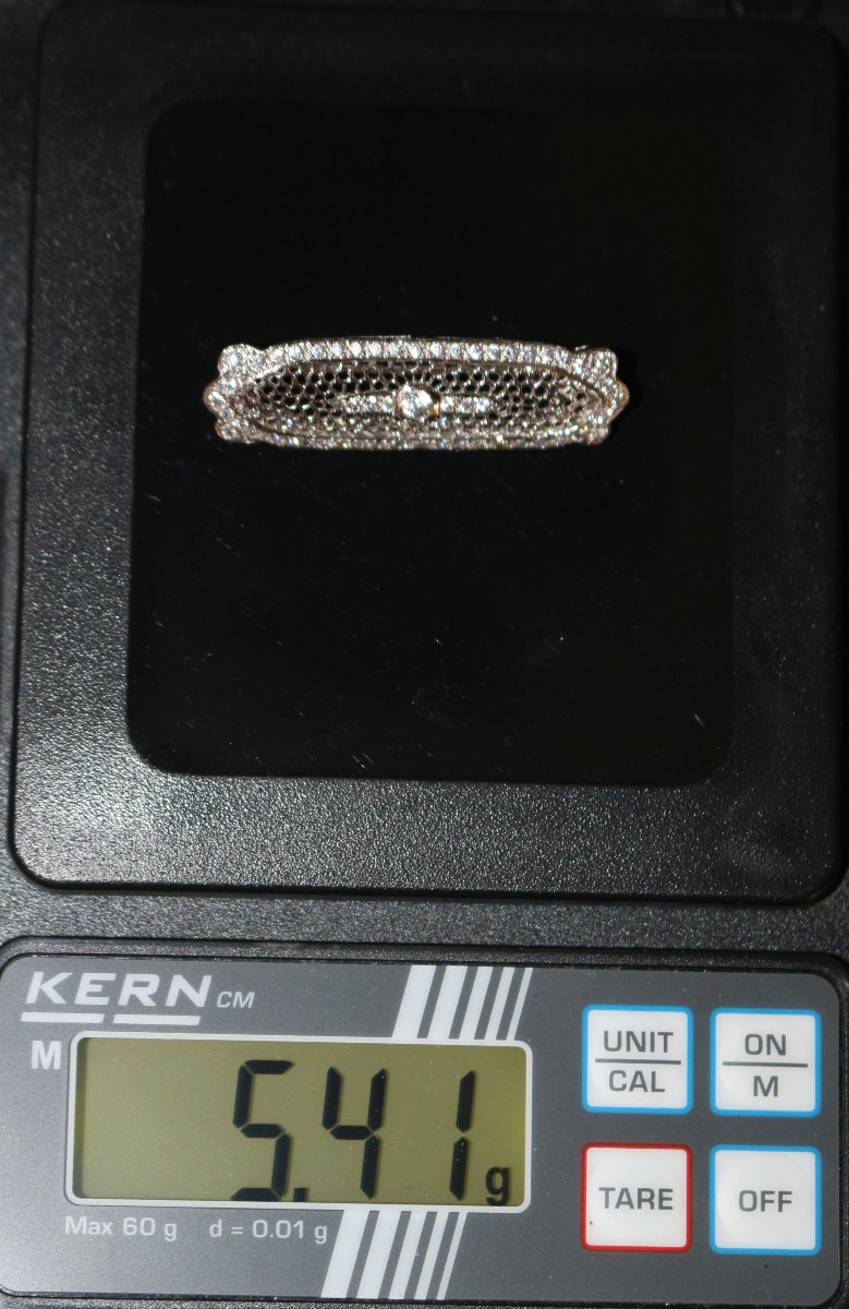Broche-barrette de style Art Déco en or blanc 750/1000e et diamants-photo-3