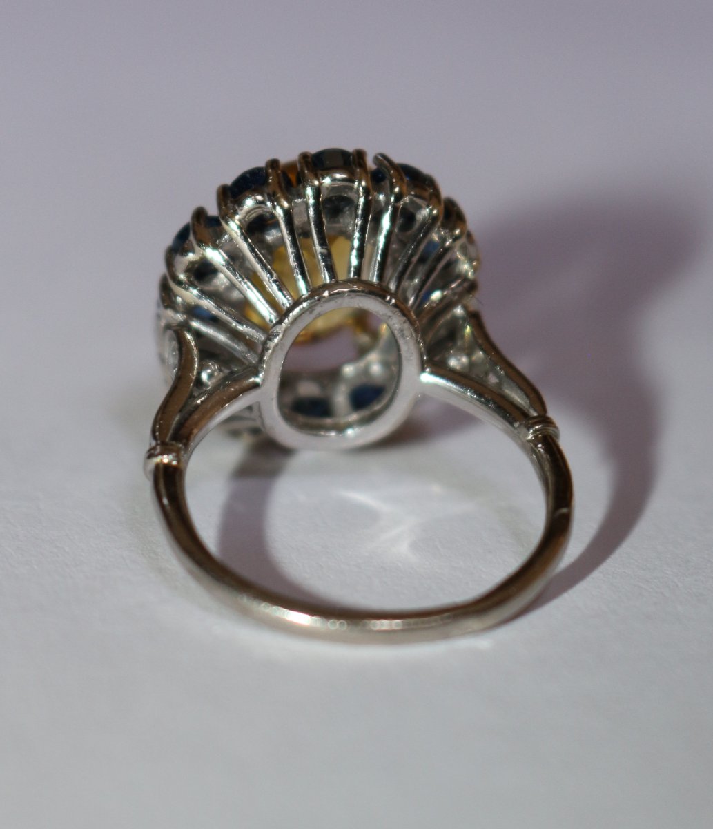 Bague marguerite saphir jaune-photo-1