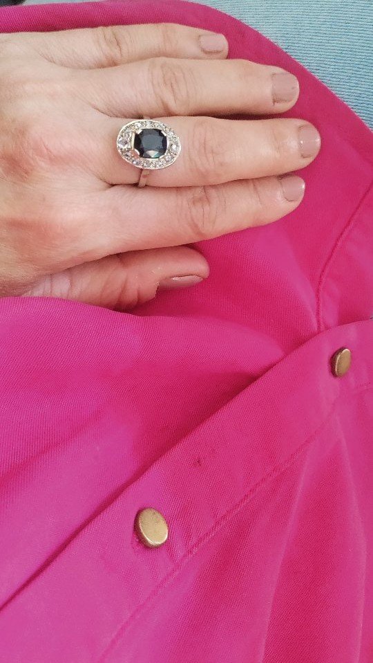 Oval Sapphire Diamond Ring 1925-photo-2