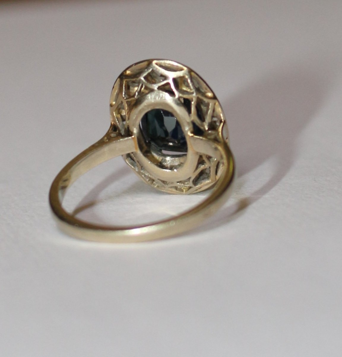 Oval Sapphire Diamond Ring 1925-photo-3