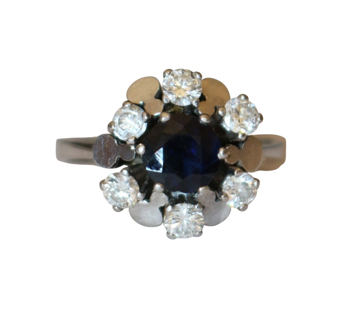 Sapphire Diamond Daisy Ring