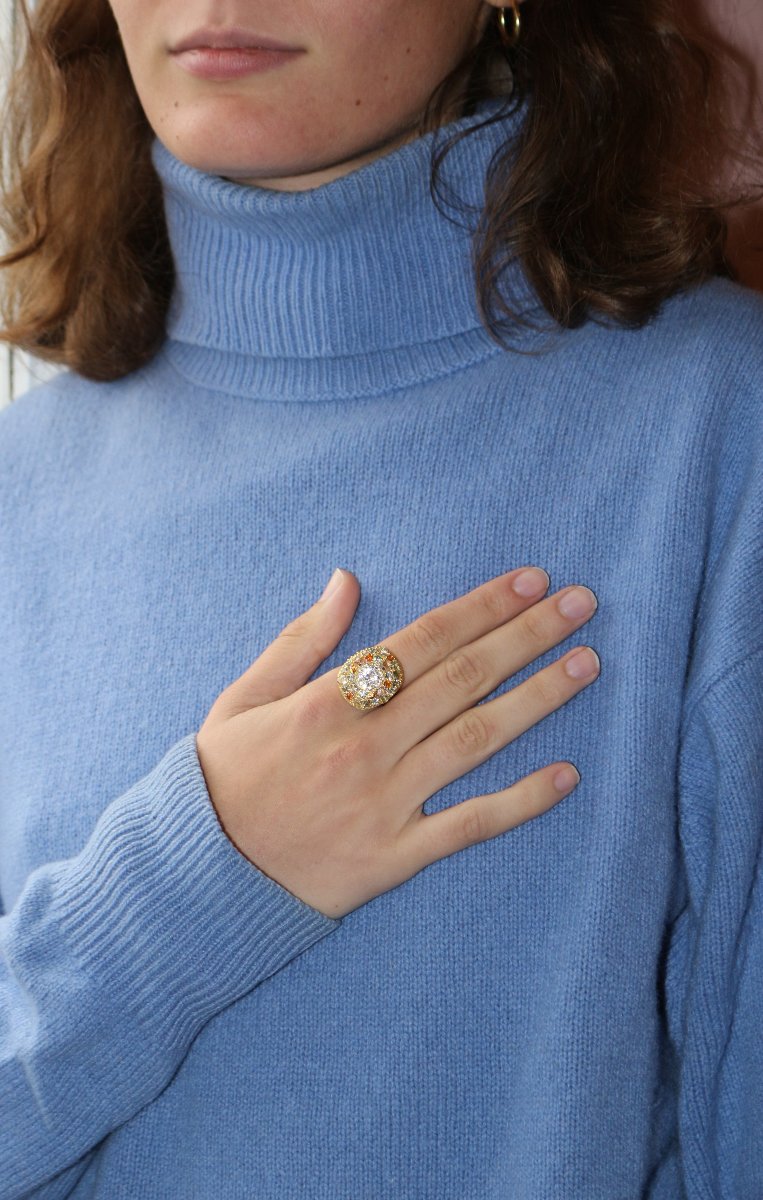 Bague en vermeil sertie de saphirs-photo-4