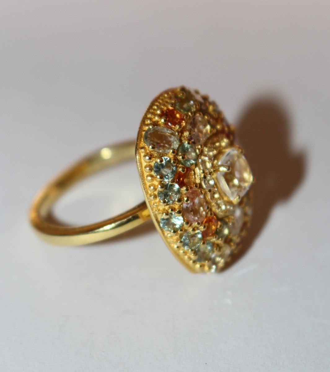 Bague en vermeil sertie de saphirs-photo-1