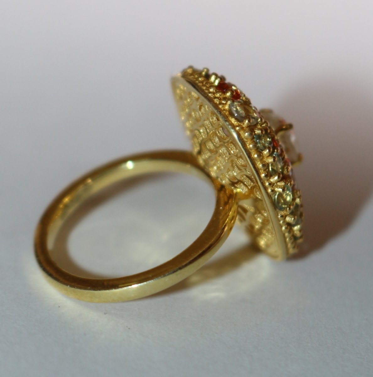 Bague en vermeil sertie de saphirs-photo-2