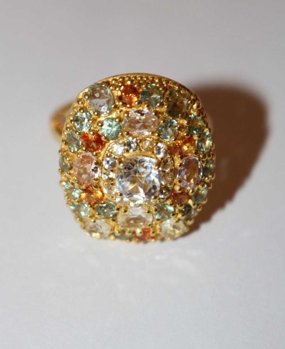 Bague en vermeil sertie de saphirs-photo-4