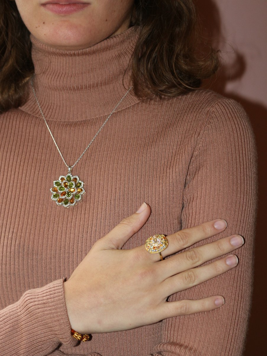 Bague en vermeil sertie de saphirs-photo-5