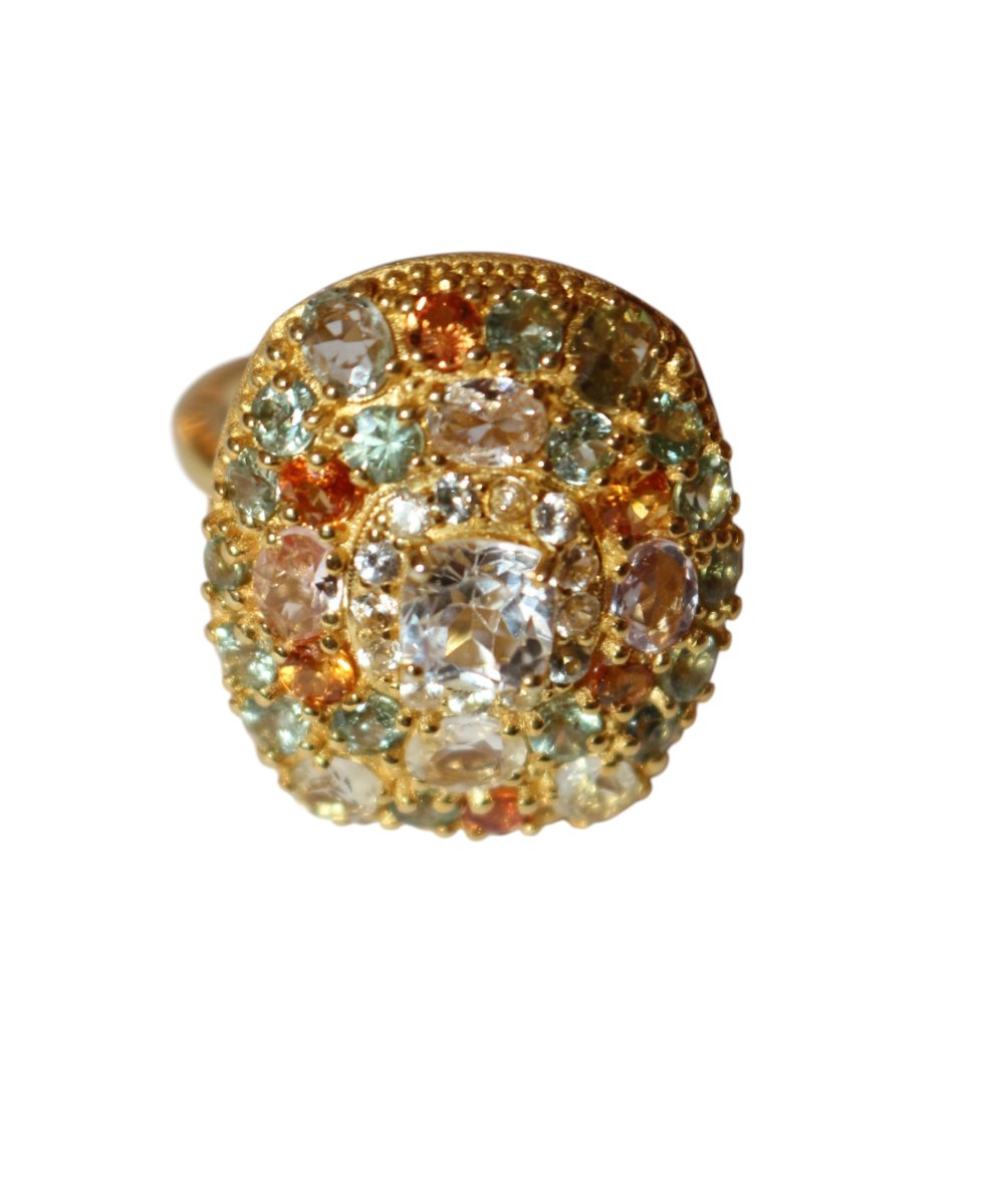 Bague en vermeil sertie de saphirs