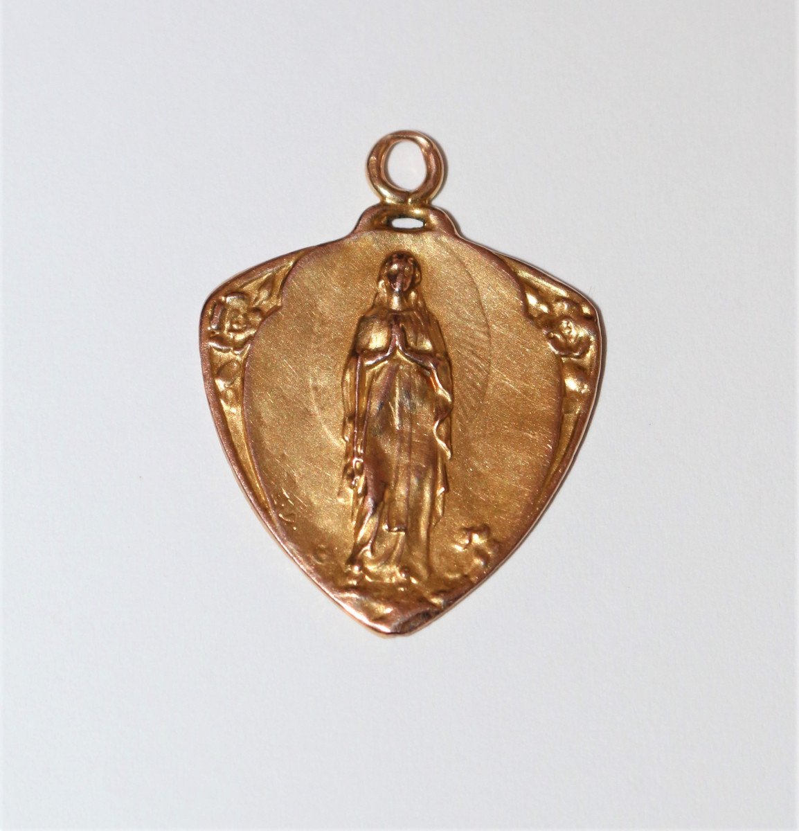 Médaille Religieuse Or Jaune Art Nouveau-photo-1