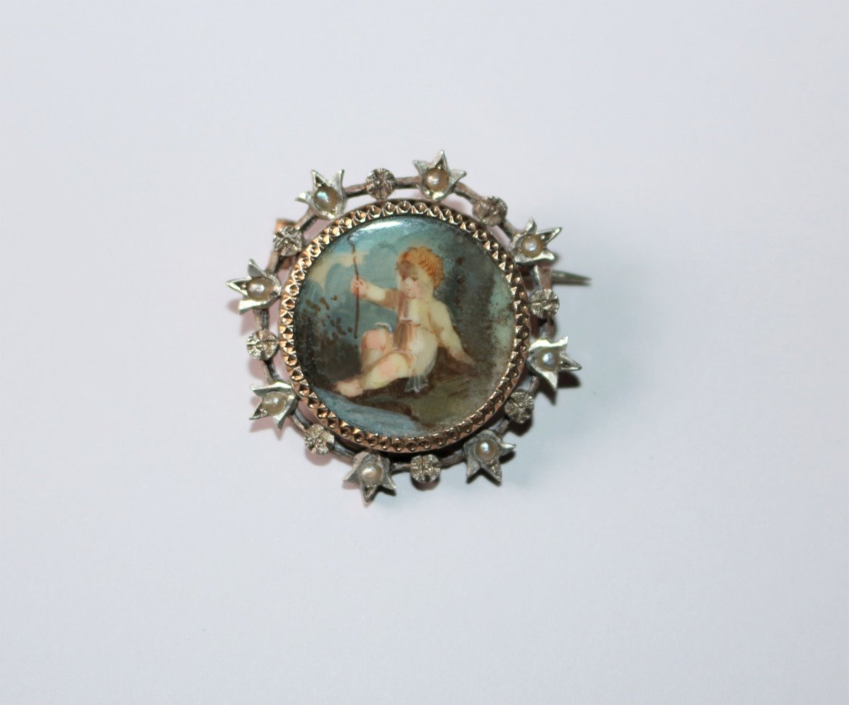 Brooch Silver Vermeil Miniature-photo-1